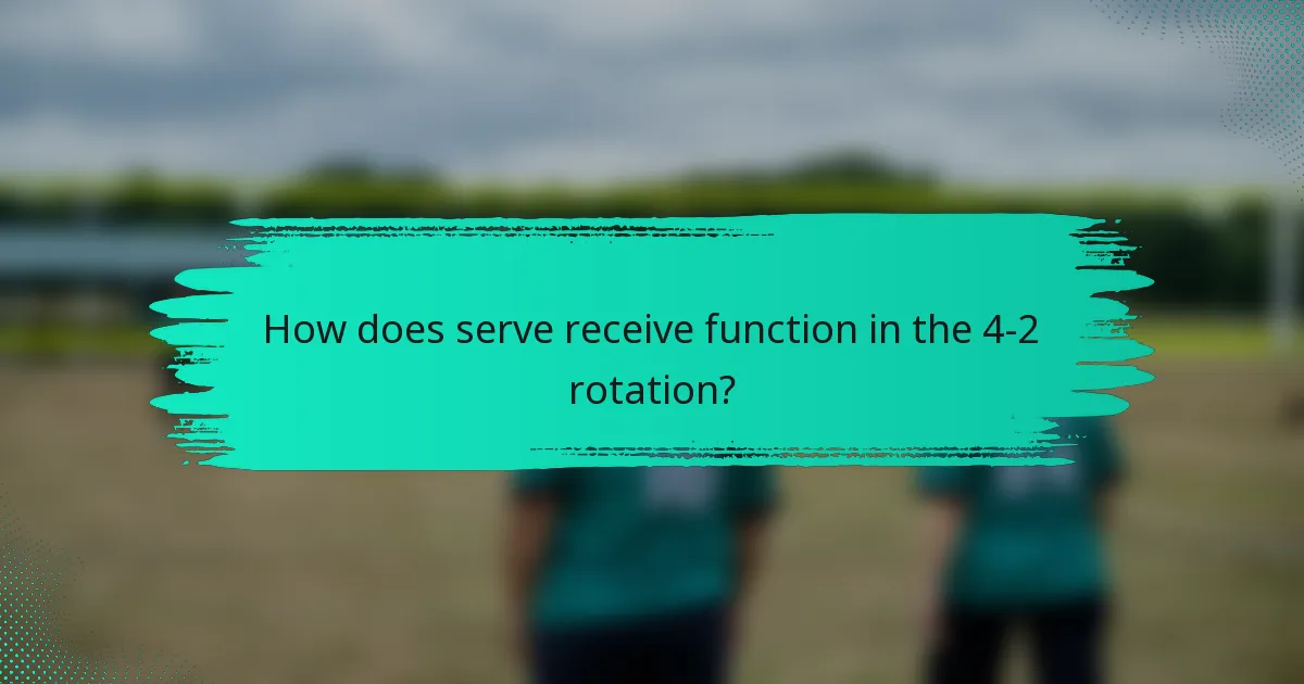 How does serve receive function in the 4-2 rotation?