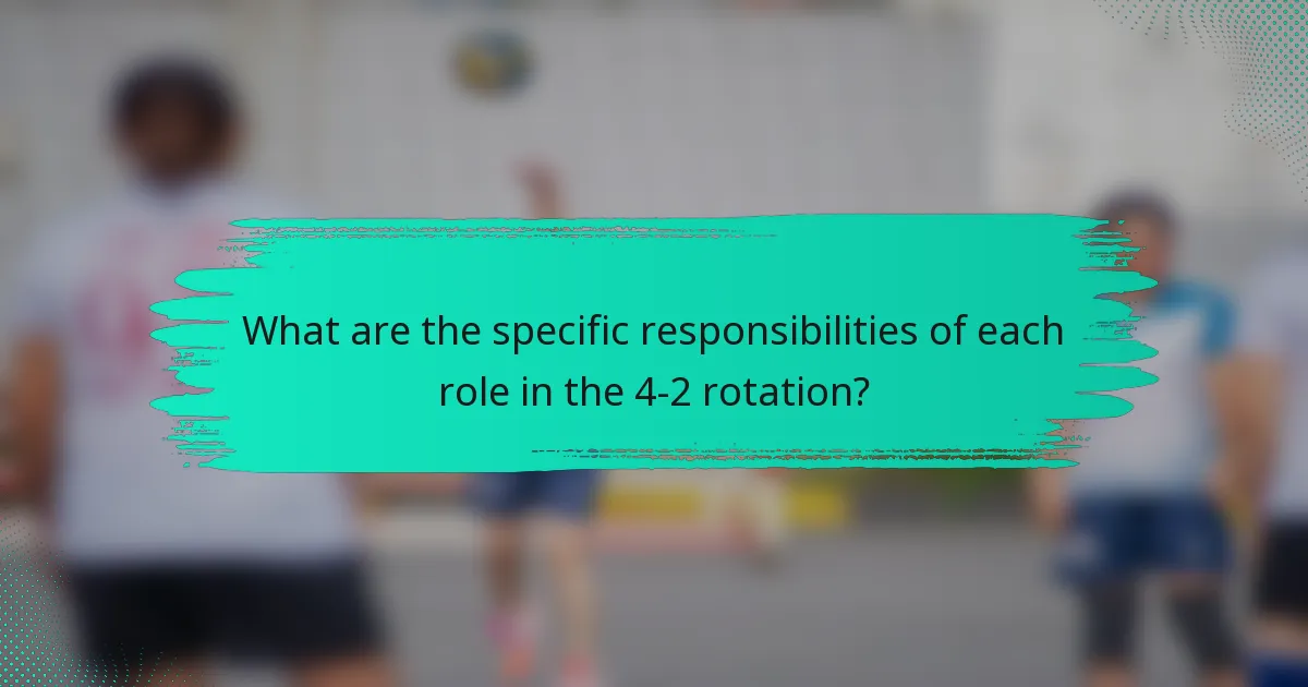 What are the specific responsibilities of each role in the 4-2 rotation?