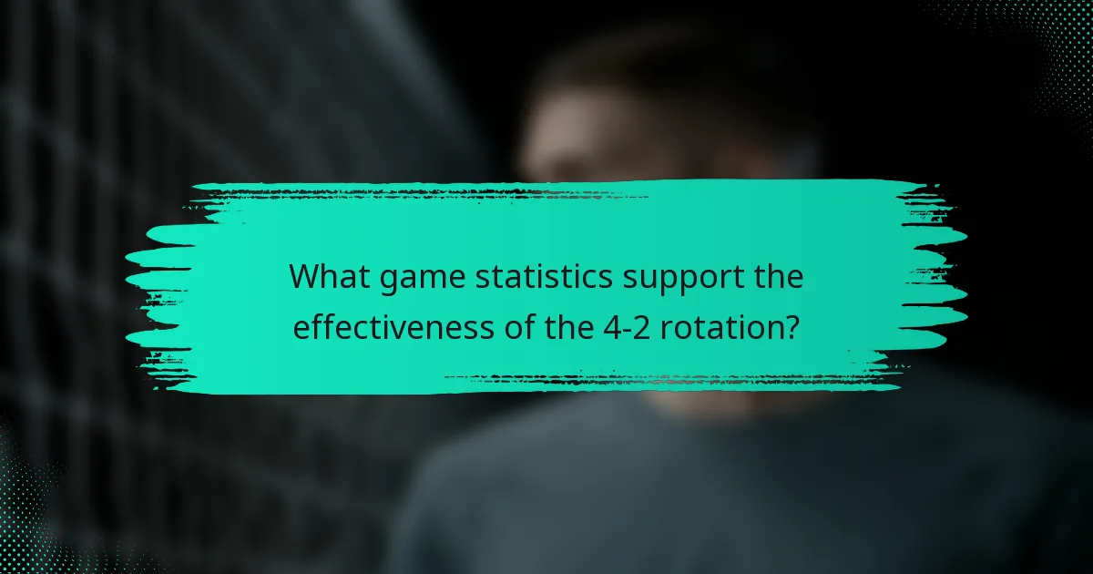 What game statistics support the effectiveness of the 4-2 rotation?